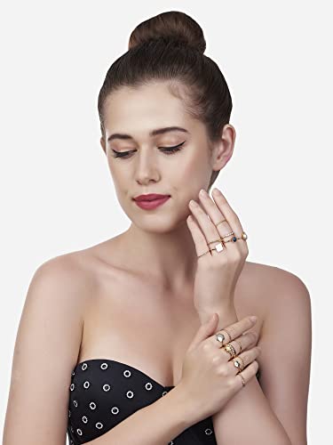 Set of 15 Contemporary Stackable Rings For Women